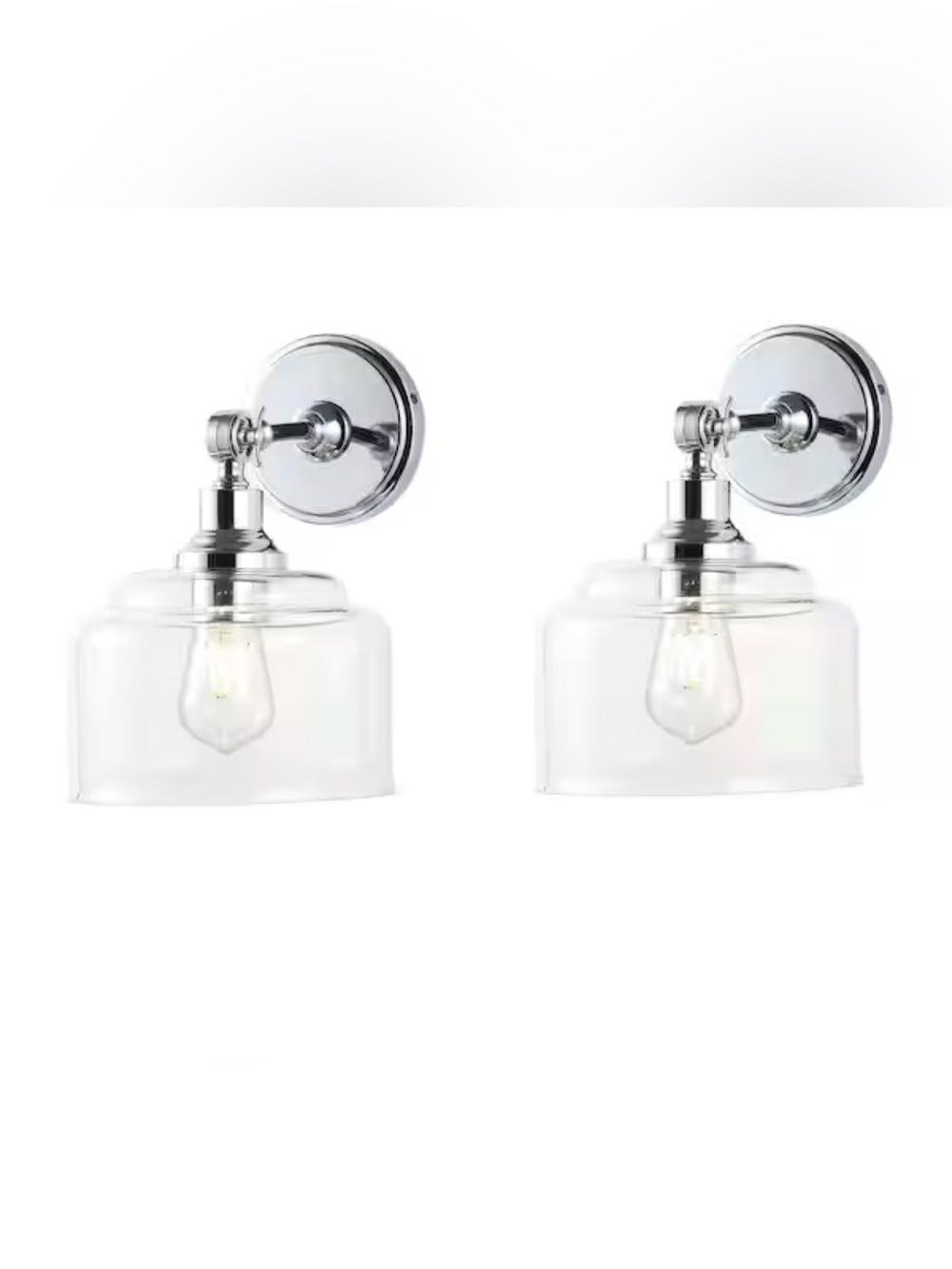 Lansor 9.5 in. 1-Light Chrome/Clear Wall Sconce